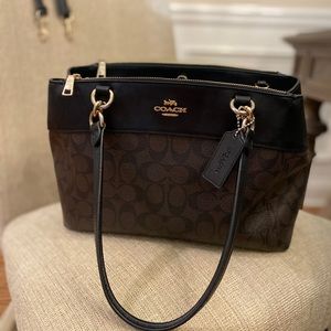 Coach signature brown & black handbag